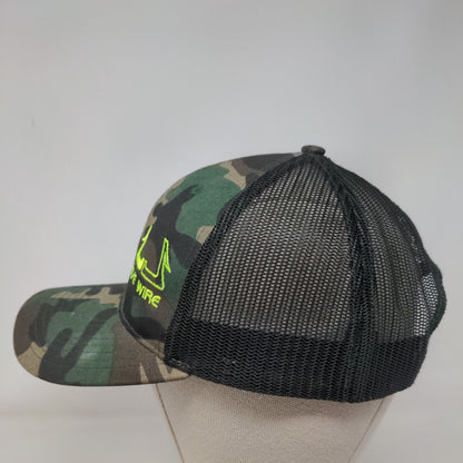 Live Wire Snapback Mesh Back Trucker Hat Camo One Size Embroidered