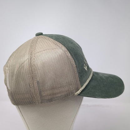 Outdoor Cap Trucker Hat Green Beige One Size Corduroy Mesh Rope Ranch Fuel