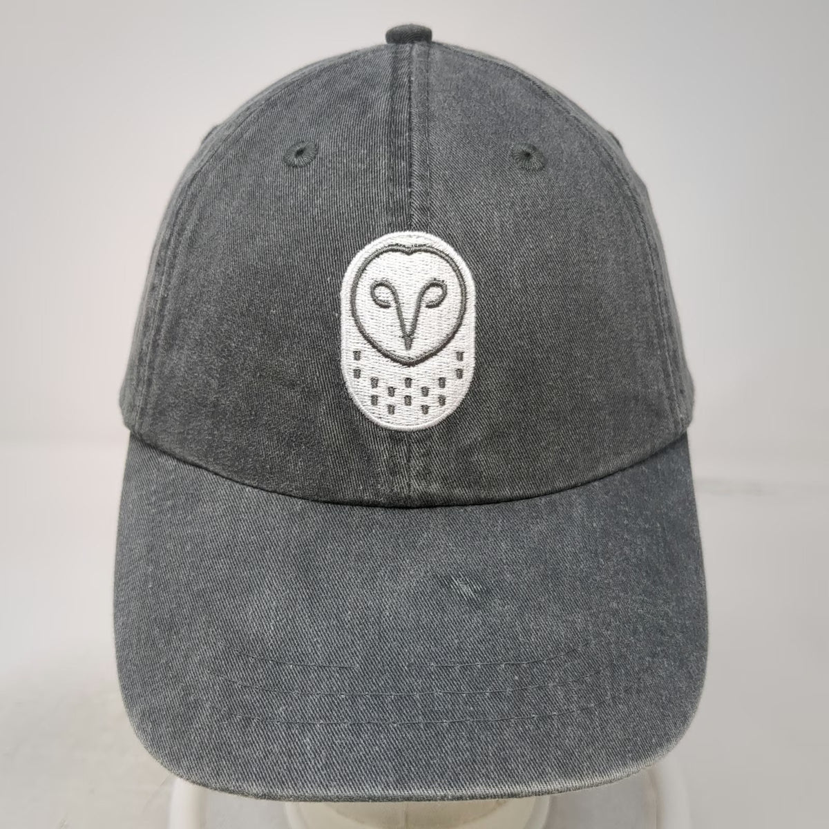 Adams Baseball Cap Gray One Size Leather Strapback Owl Logo Samsara Hat