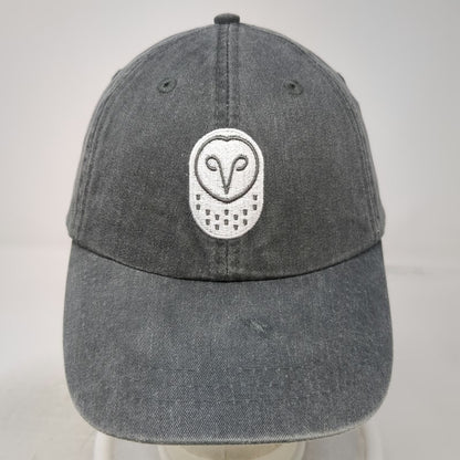 Adams Baseball Cap Gray One Size Leather Strapback Owl Logo Samsara Hat