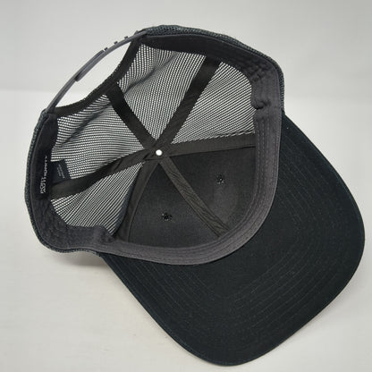 Icon Snapback Mesh Back Trucker Hat Black Patch Logo Poly Cotton Blend