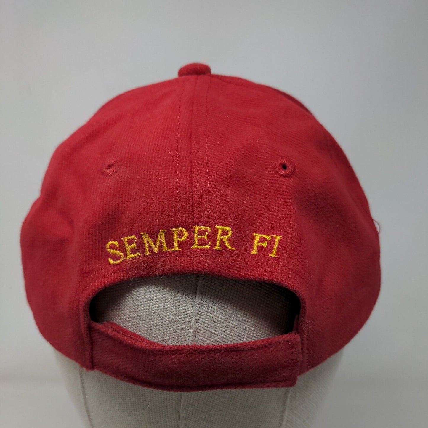 Department Of The Navy United States Marine Corps Strapback Hat Red One Size