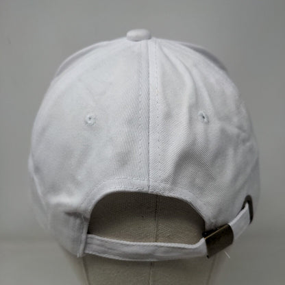 Bee Slideback Hat White Medium Adjustable Embroidered Vented Holes 6 Panel