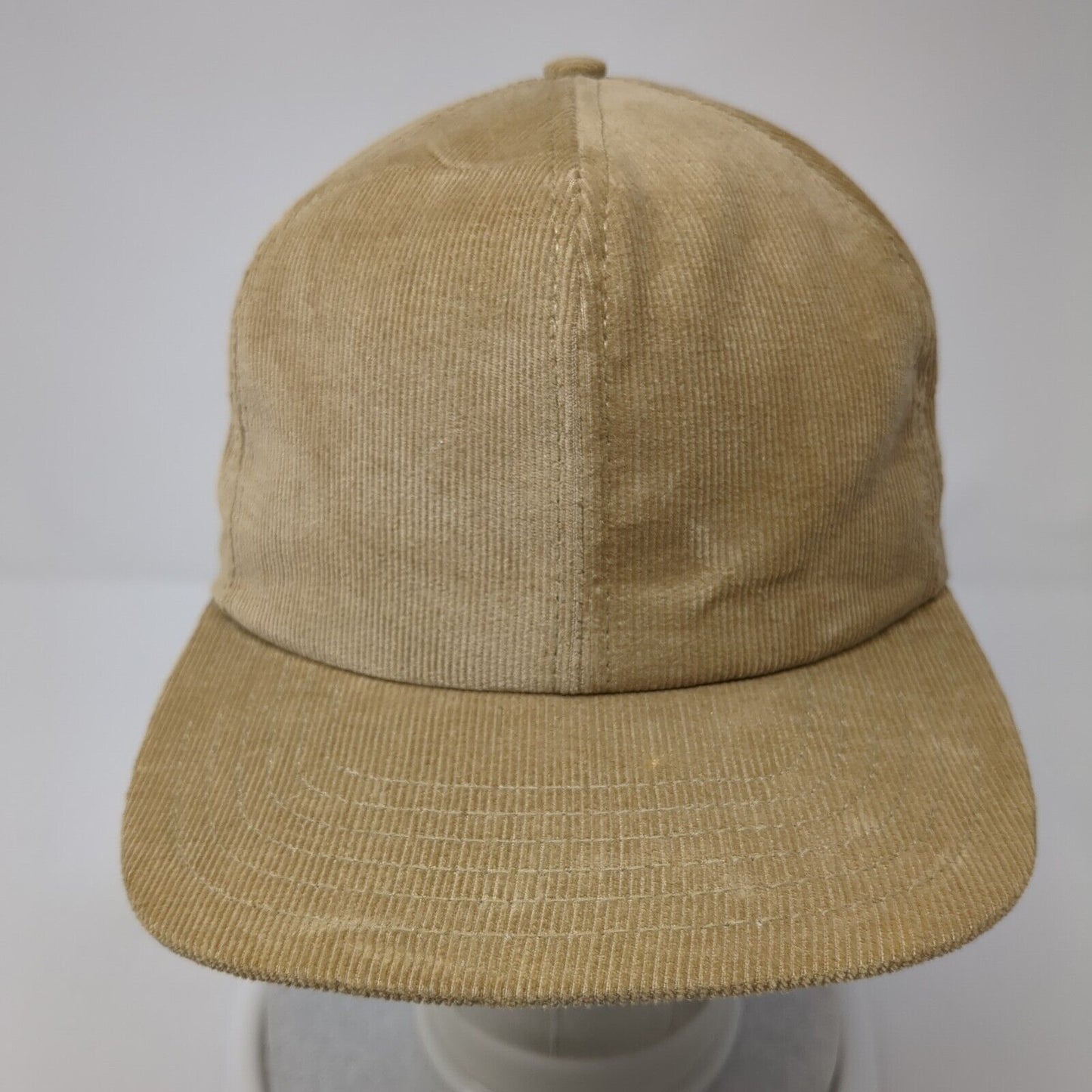 Unbranded Snapback Hat Tan One Size Adjustable Solid Blank Corduroy