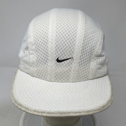 Nike Baseball Cap White Mesh Performance Embroidered Swoosh Runner Hat Vintage