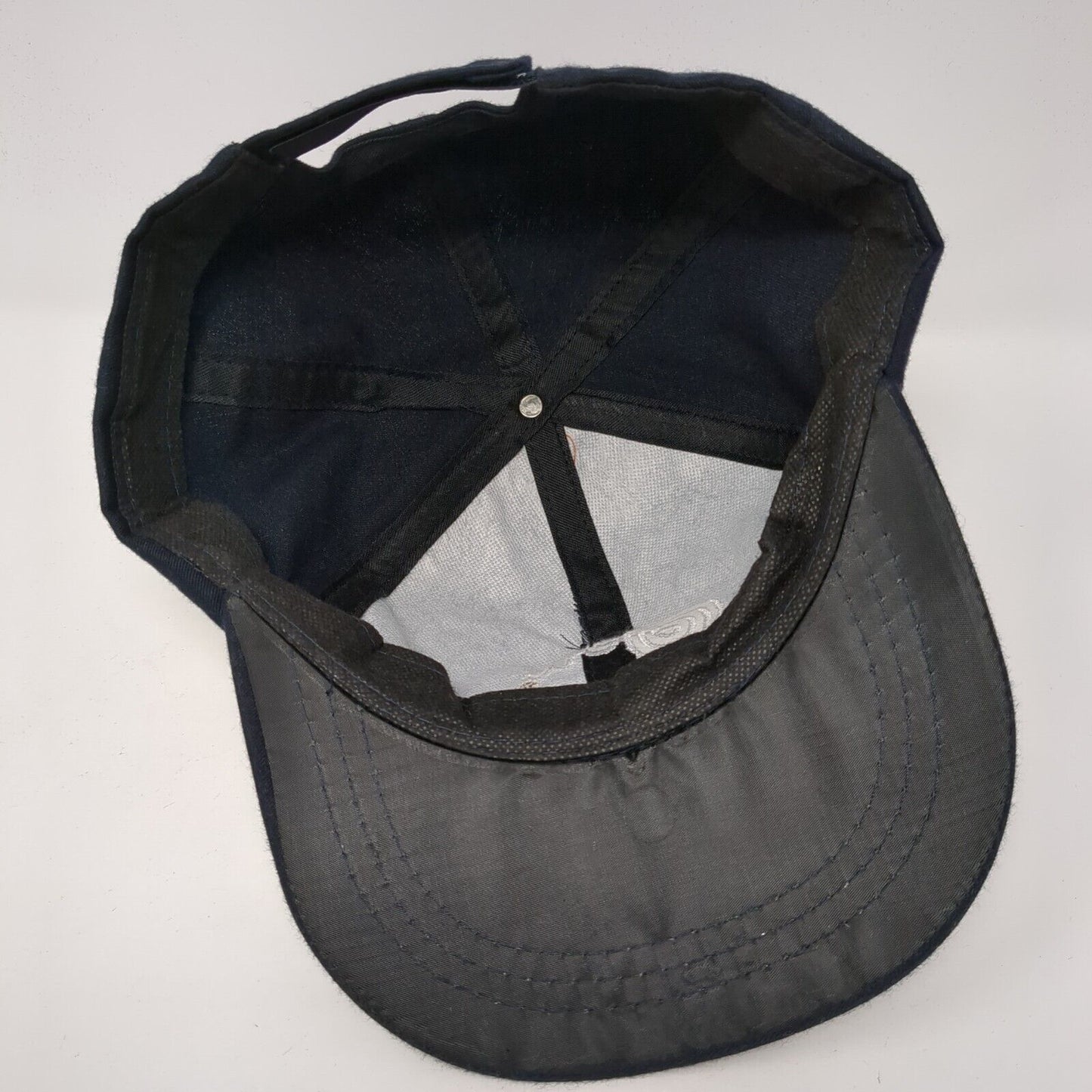 Peru Strapback Hat Blue One Size Adjustable Solid Embroidered 6 Panel