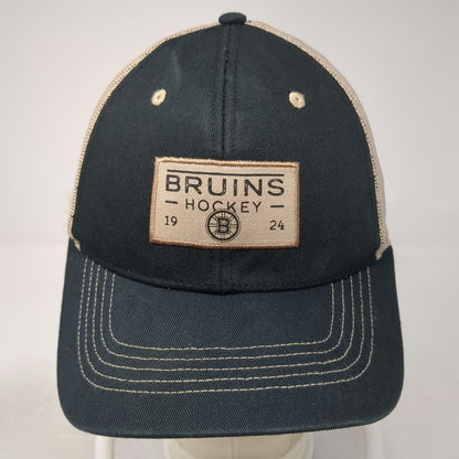 Boston Bruins NHL Fan Favorite Trucker Hat Black Beige One Size Mesh Back OSFM