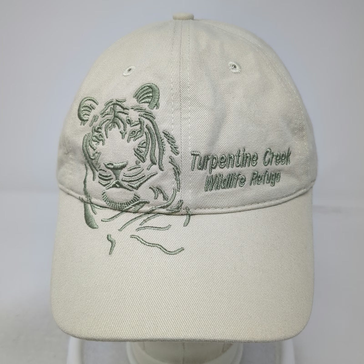J Hats Baseball Cap Beige One Size Turpentine Creek Wildlife Refuge Tiger Hat