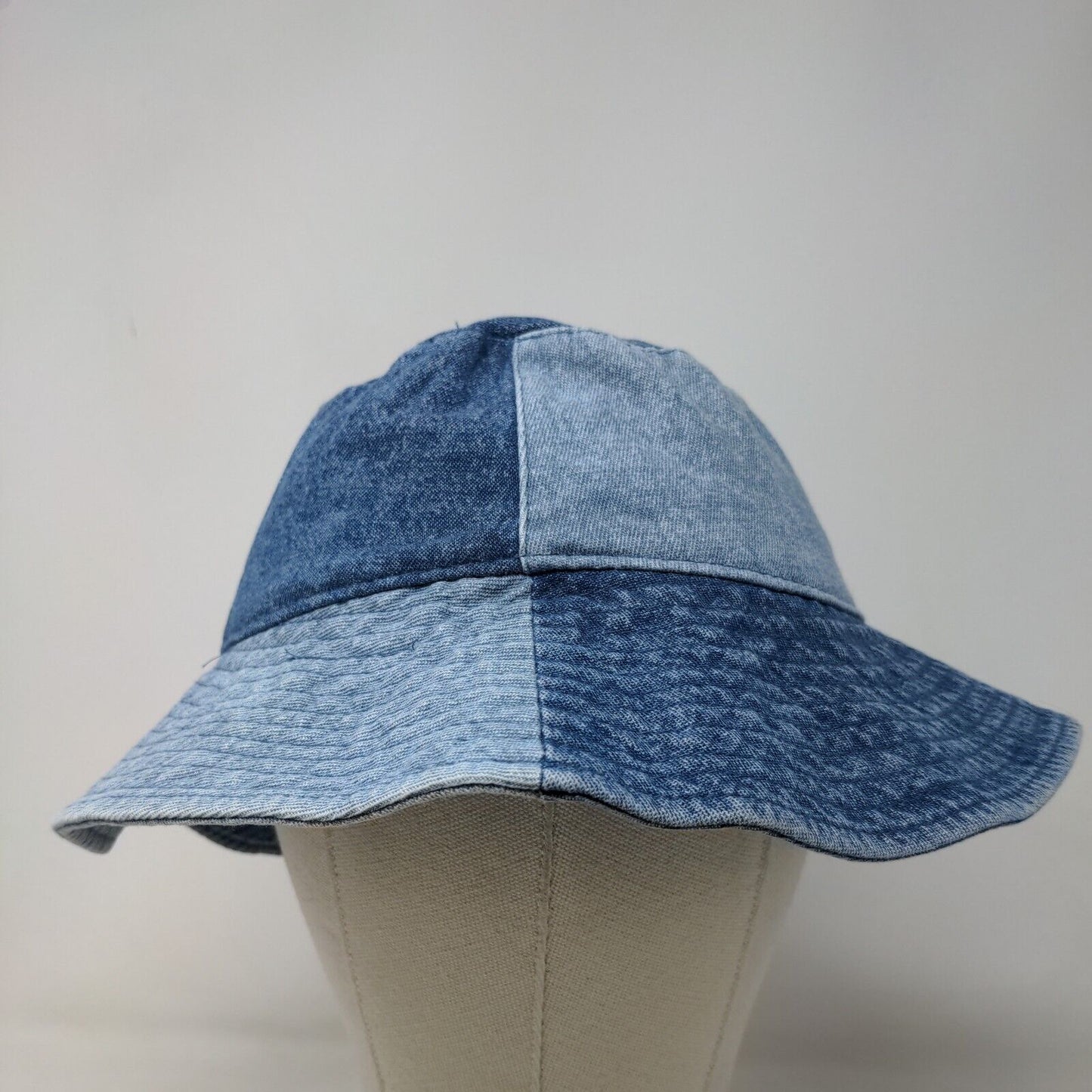 Universal Thread Women's Denim Bucket Hat Cap Blue Cotton Patchwork