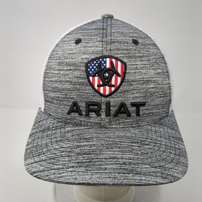 Ariat Snapback Trucker Hat Gray OS Adjustable 110 Flexfit Mesh Back Yupoong