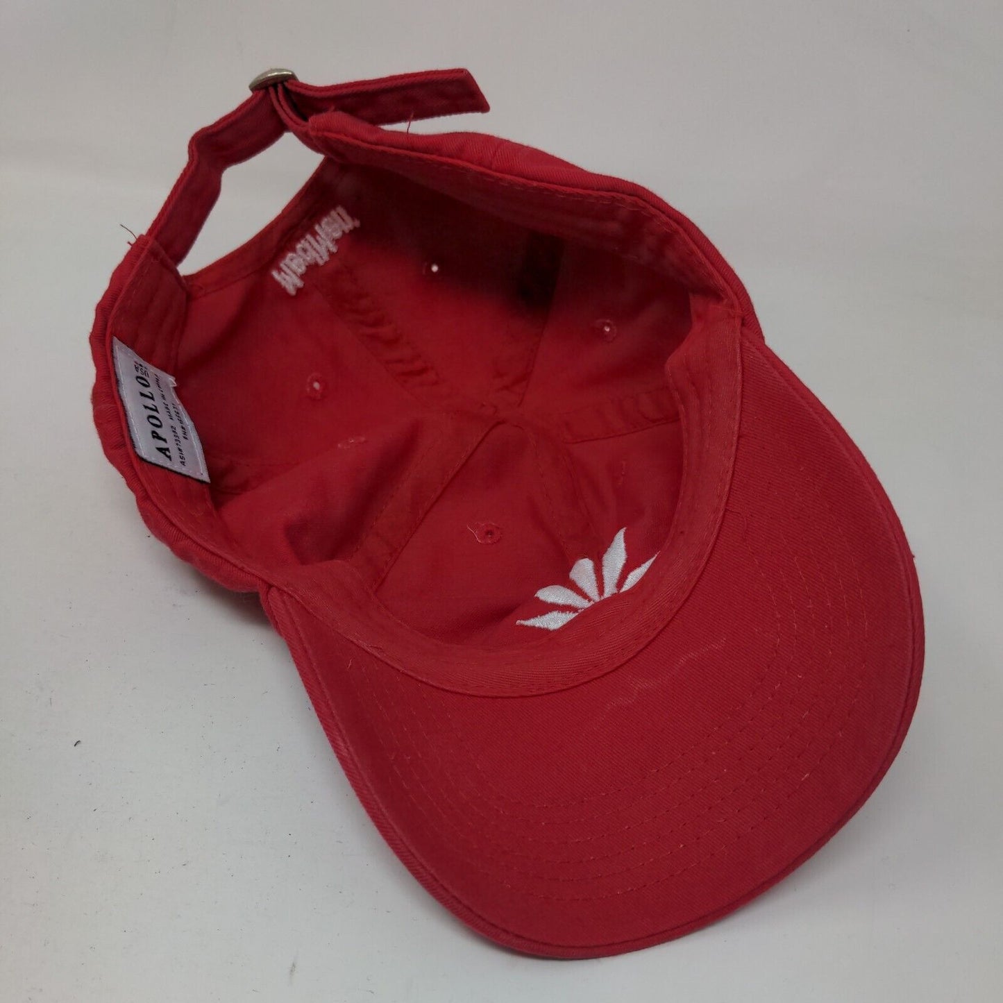Geo Leaf MedMen Slideback Hat Red One Size Embroidered Apollo