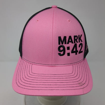 Mark 9:42 Snapback Trucker Hat Pink One Size Adjustable Mesh Back Richardson