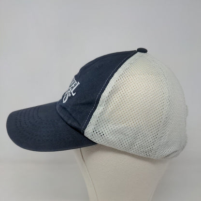 Samuel Adams Men's Strapback Mesh Back Hat Blue White Embroidered Logo Beer