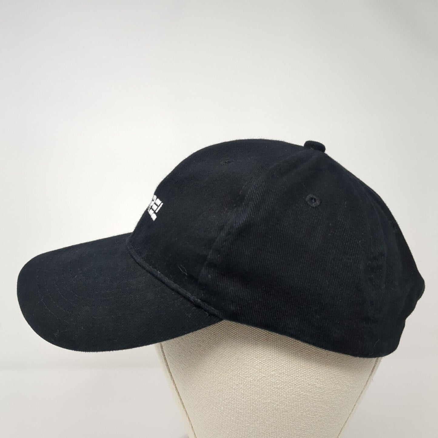 Onrel Slideback Hat Black OSFA Adjustable Embroidered Port & Company Cotton