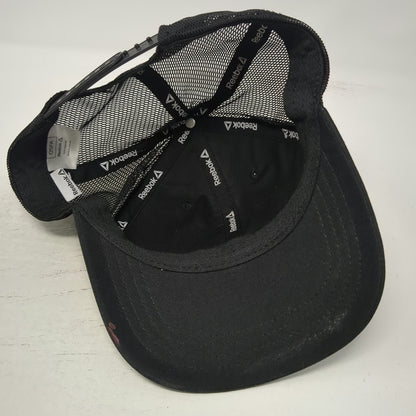 Reebok Trucker Hat Black One Size Mesh Back Snapback Structured Delta Logo
