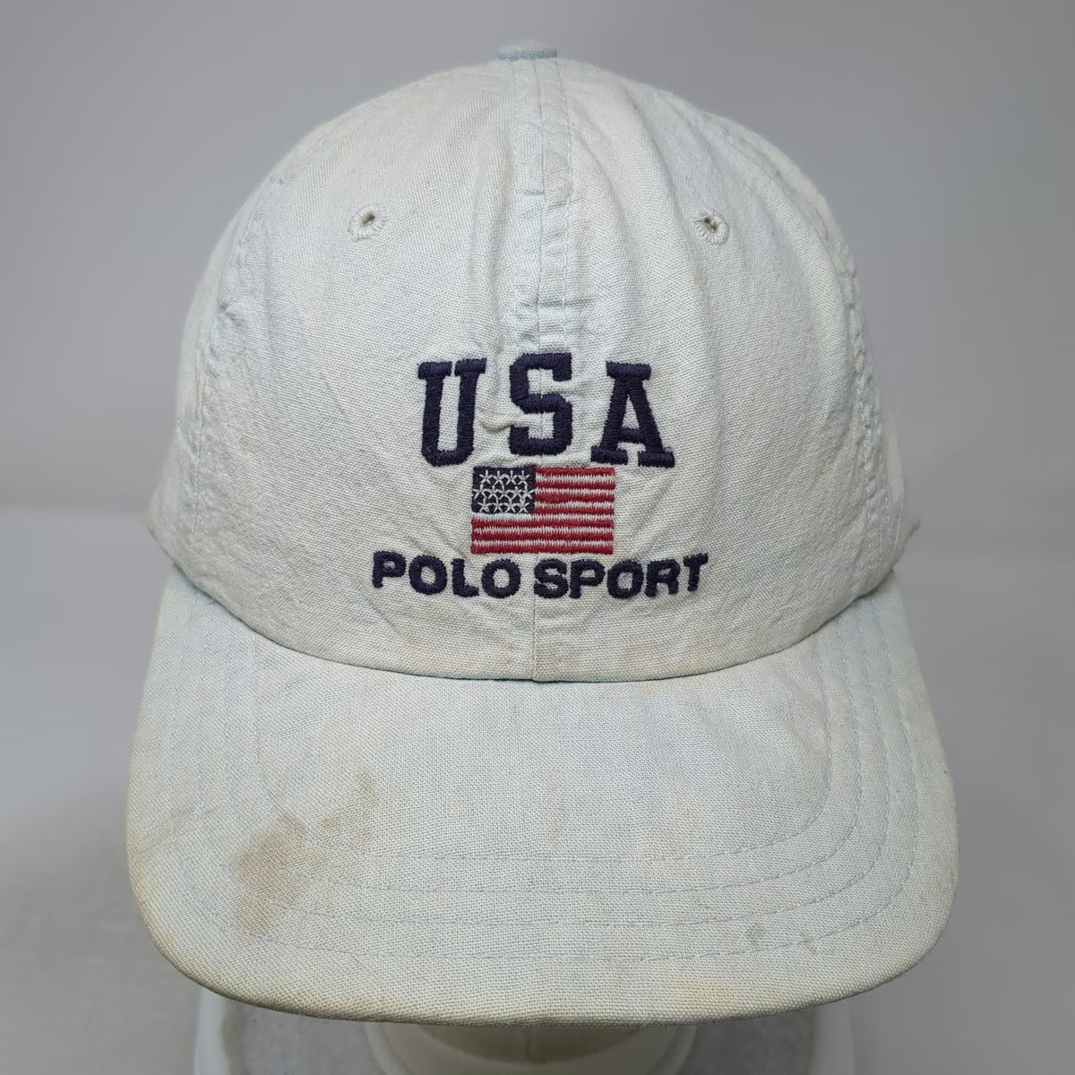Polo Sport Baseball Cap Blue One Size USA Flag Made in USA Poipu Bay Cotton Hat