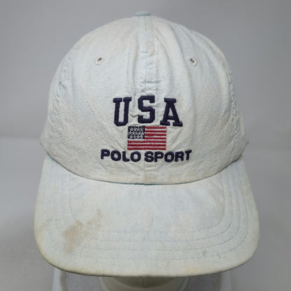 Polo Sport Baseball Cap Blue One Size USA Flag Made in USA Poipu Bay Cotton Hat