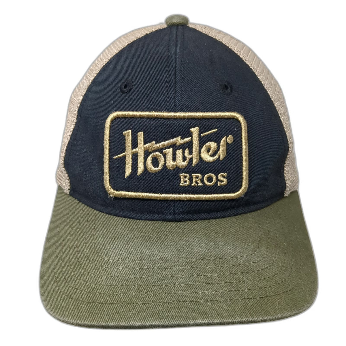 Howler Bros Trucker Hat Black Green Beige One Size Snapback Mesh Patch Outdoor