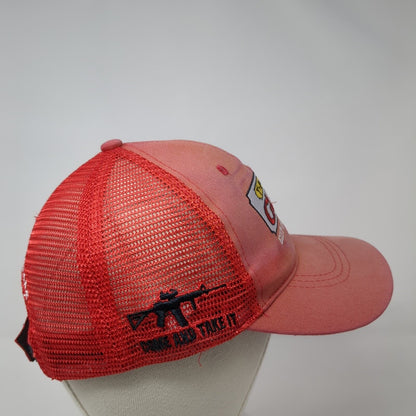 T-Bone's Guns Strapback Trucker Hat Red One Size Mesh Back Trump 2020