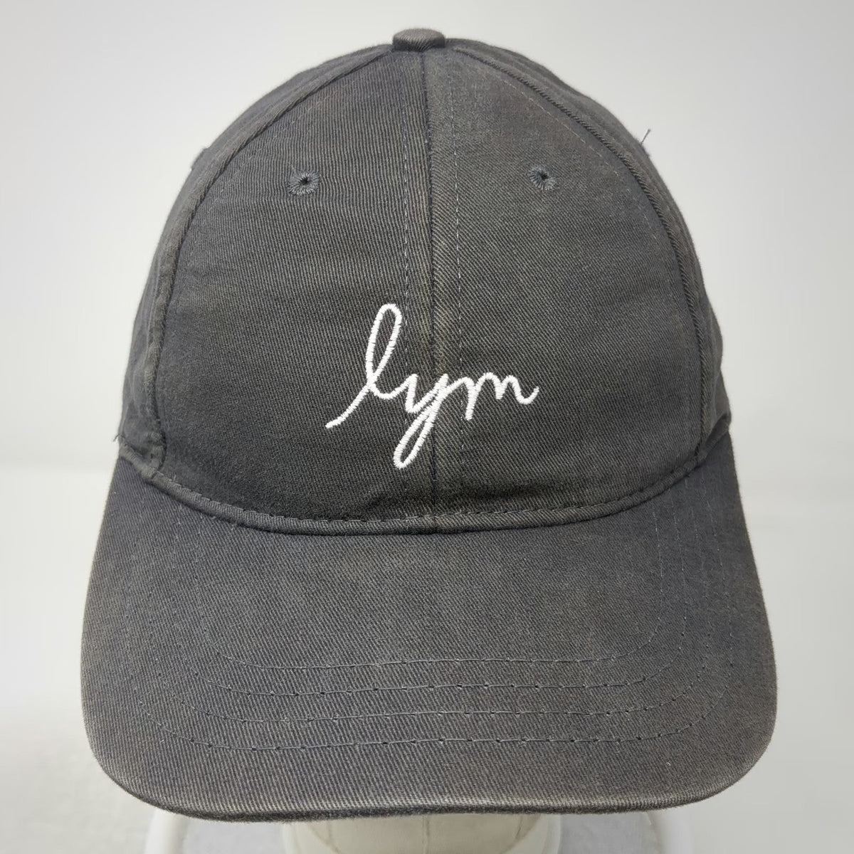 Love Your Melon Baseball Cap Gray One Size Leather Strap Made in USA lym Hat