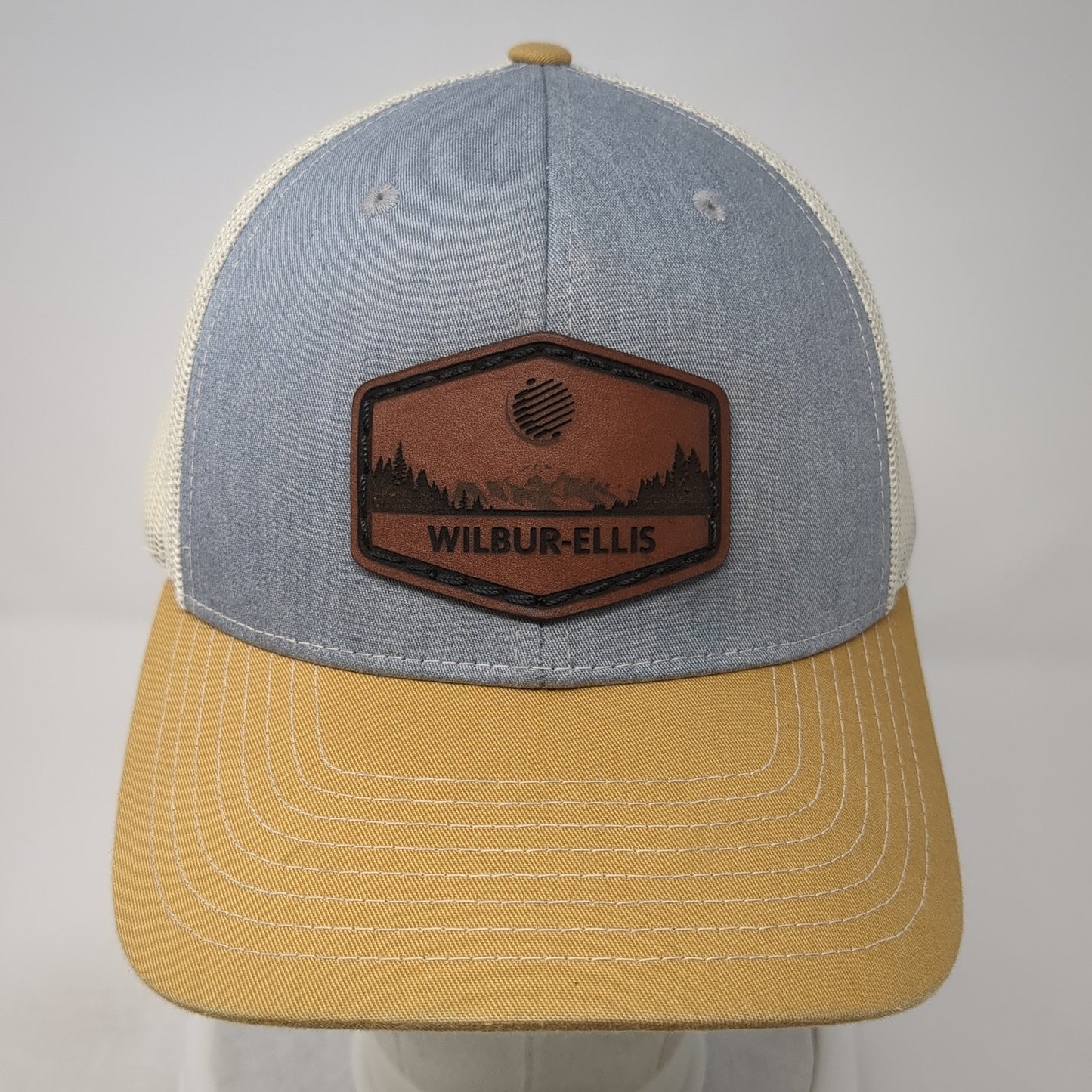 Wilbur-Ellis Leather Patch Snapback Trucker Hat Multi One Size Mesh Back