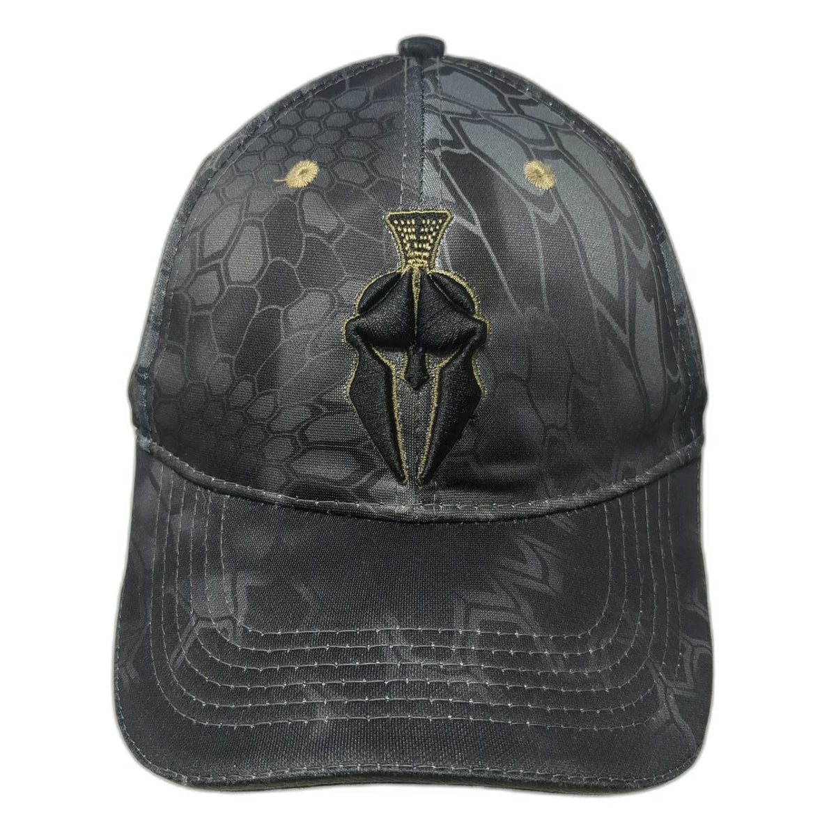Kryptek Baseball Cap One Size Black Gray Gold Typhon Camo Spartan Helmet Hat