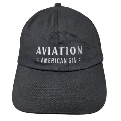 Aviation Men's Slideback Hat Black Embroidered Logo Cotton American Gin