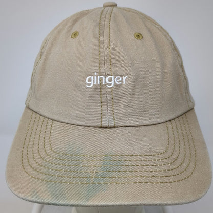Hit Promo Baseball Cap Beige One Size Ginger Embroidered Strapback Cotton Hat