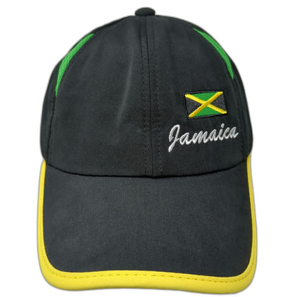 Hammer Head Baseball Cap Black Yellow Green One Size Jamaica Flag Hat Slideback