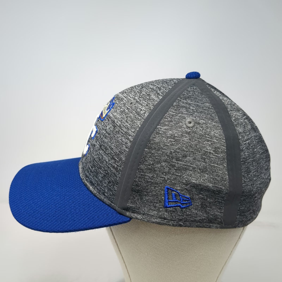 Kansas City Royals MLB New Era Baseball Cap Gray Blue L 39THIRTY Crown Logo Hat