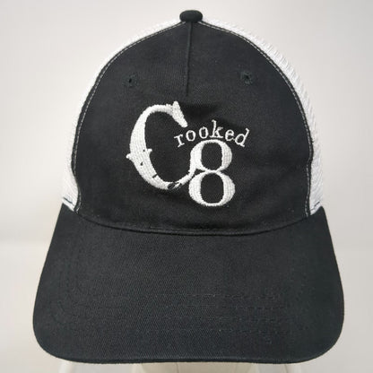 Cap America Trucker Hat Black One Size Crooked 8 Logo Mesh Snapback Structured