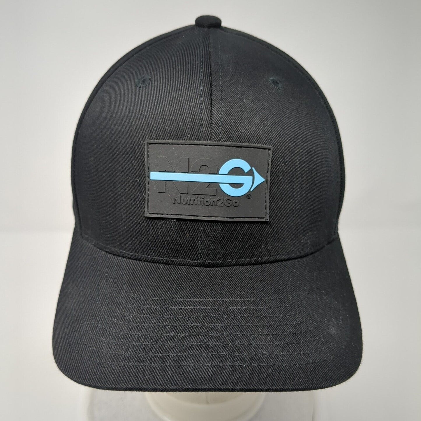 N2G Nutrition 2 Go Fitted Hat Black L/XL Flexfit Patch Logo 6 Panel Yupoong