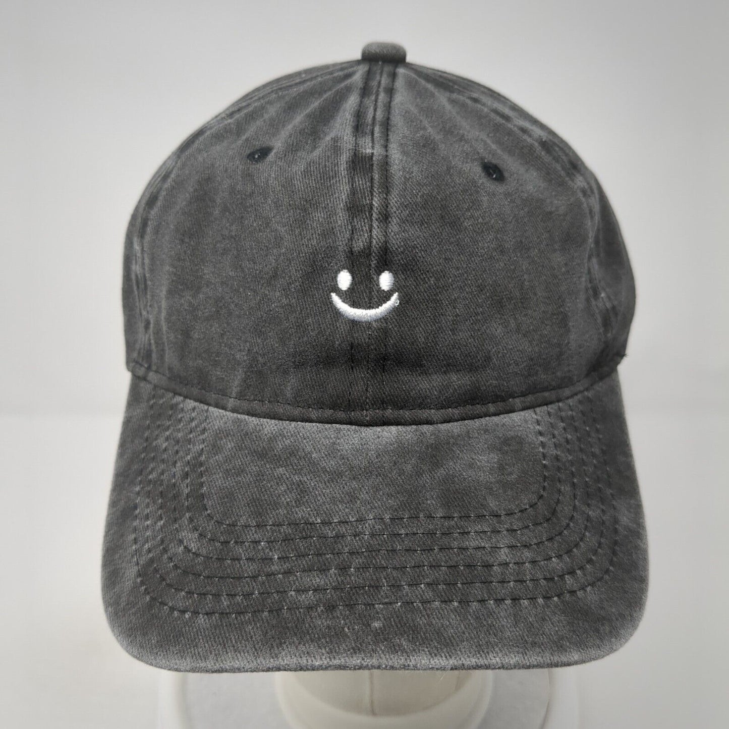 Lil Smile Slideback Hat Gray One Size Adjustable Embroidered 6 Panel Cotton