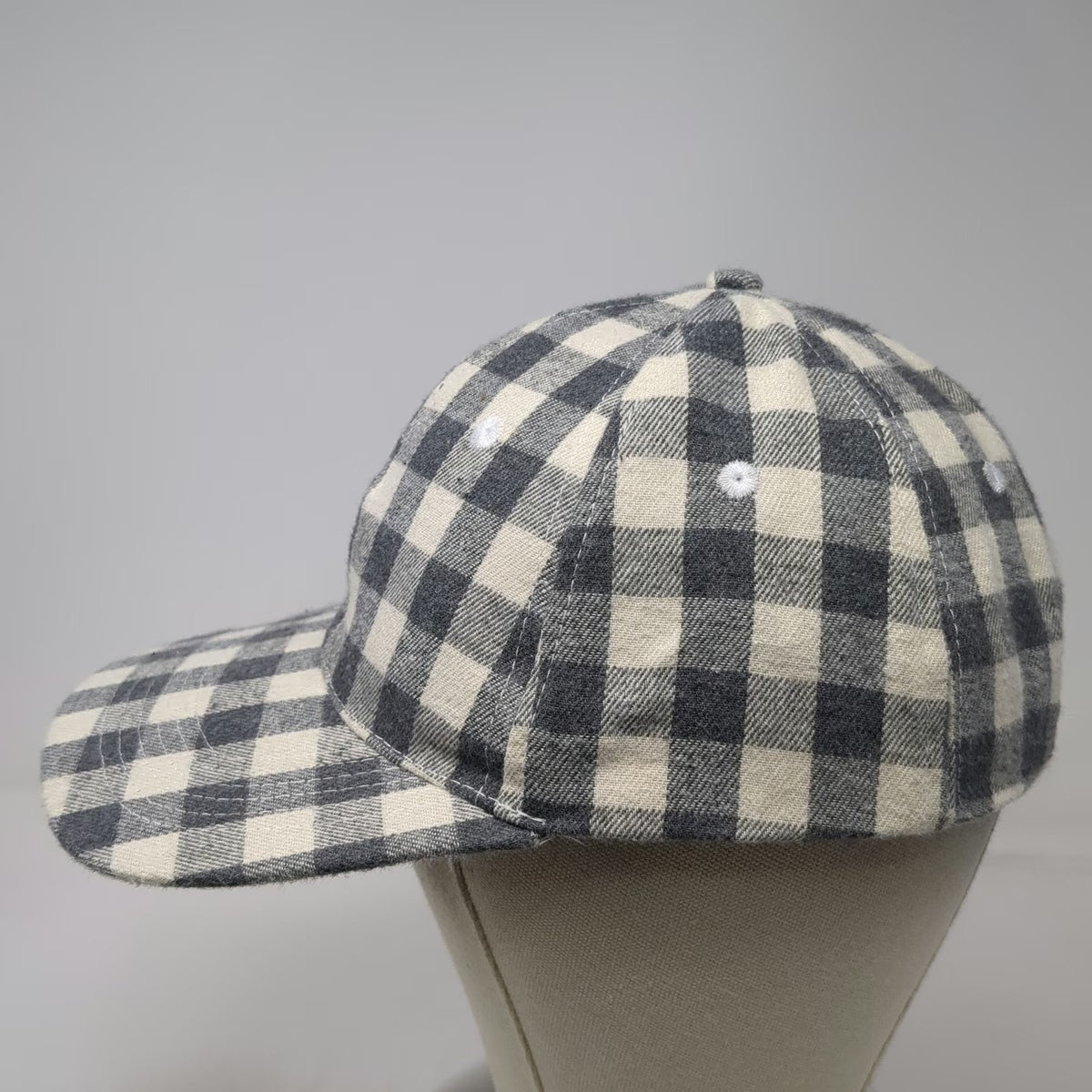 Cocus Pocus Baseball Cap Gray White One Size Buffalo Check Slideback Hat