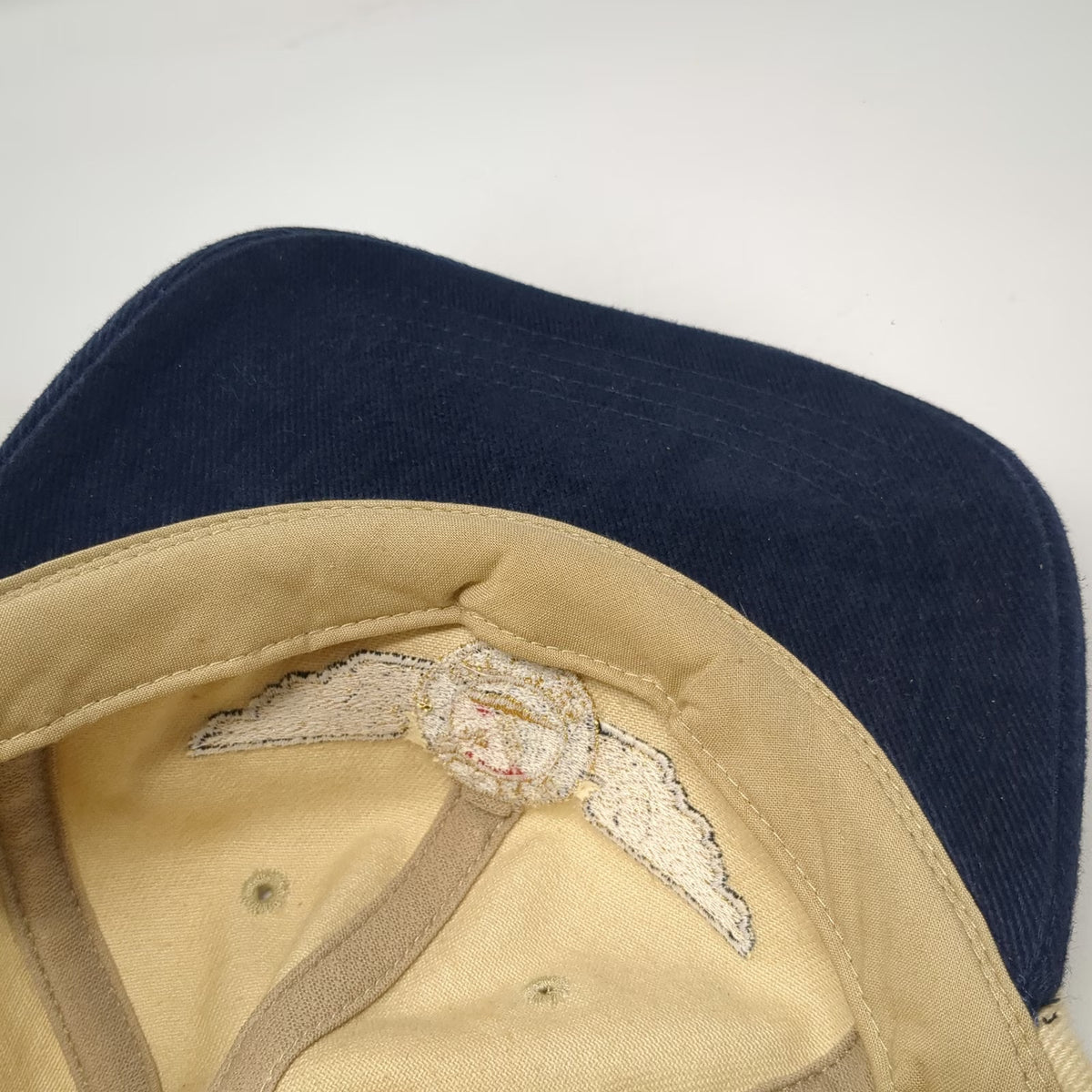 Dog Daze Baseball Cap Beige Blue One Size Alaska Airlines Wings Two-Tone Hat