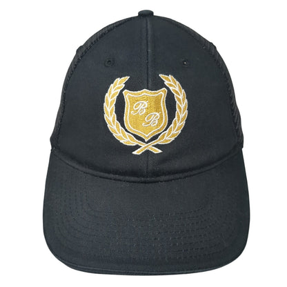 BB Strapback Trucker Hat Black One Size Adjustable Embroidered Mesh Back