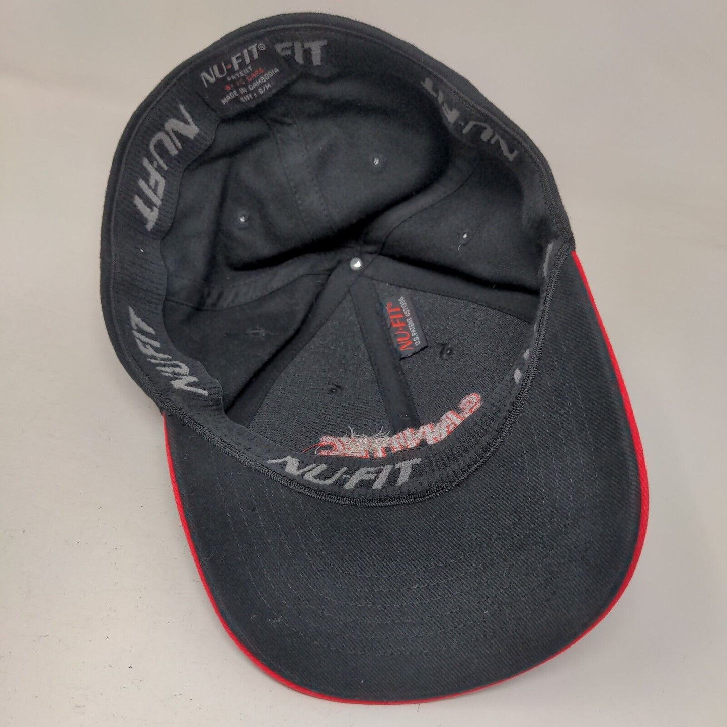 Sanitec Fitted Hat Black S/M Embroidered Vented Holes 6 Panel Nu-Fit KC Caps