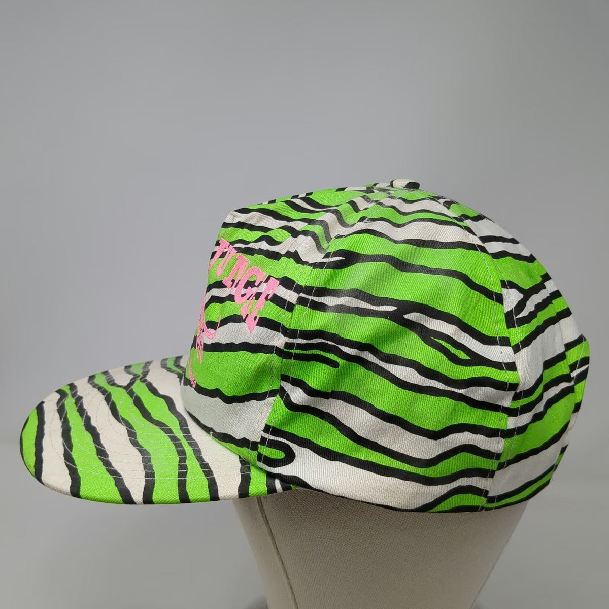 Mohr's 5 Panel Green Zebra Hat One Size Snapback Pink Gyppo Jungle Idaho