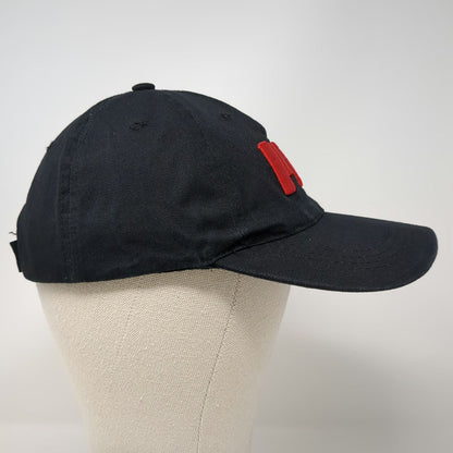 PIBI Red Puff Embroidery Black Baseball Cap Hat One Size Adjustable Strapback