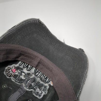 Dog Mom Strapback Hat Gray One Size Solid Distressed KB ETHOS Vintage