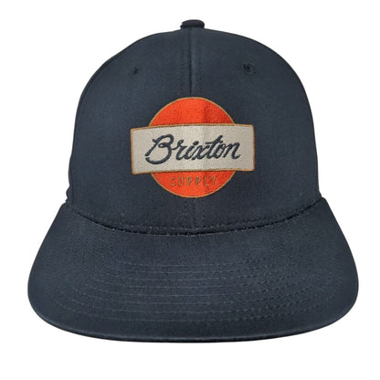 Brixton Supply Snapback Hat Black OSFA Adjustable Embroidered 6 Panel Cotton