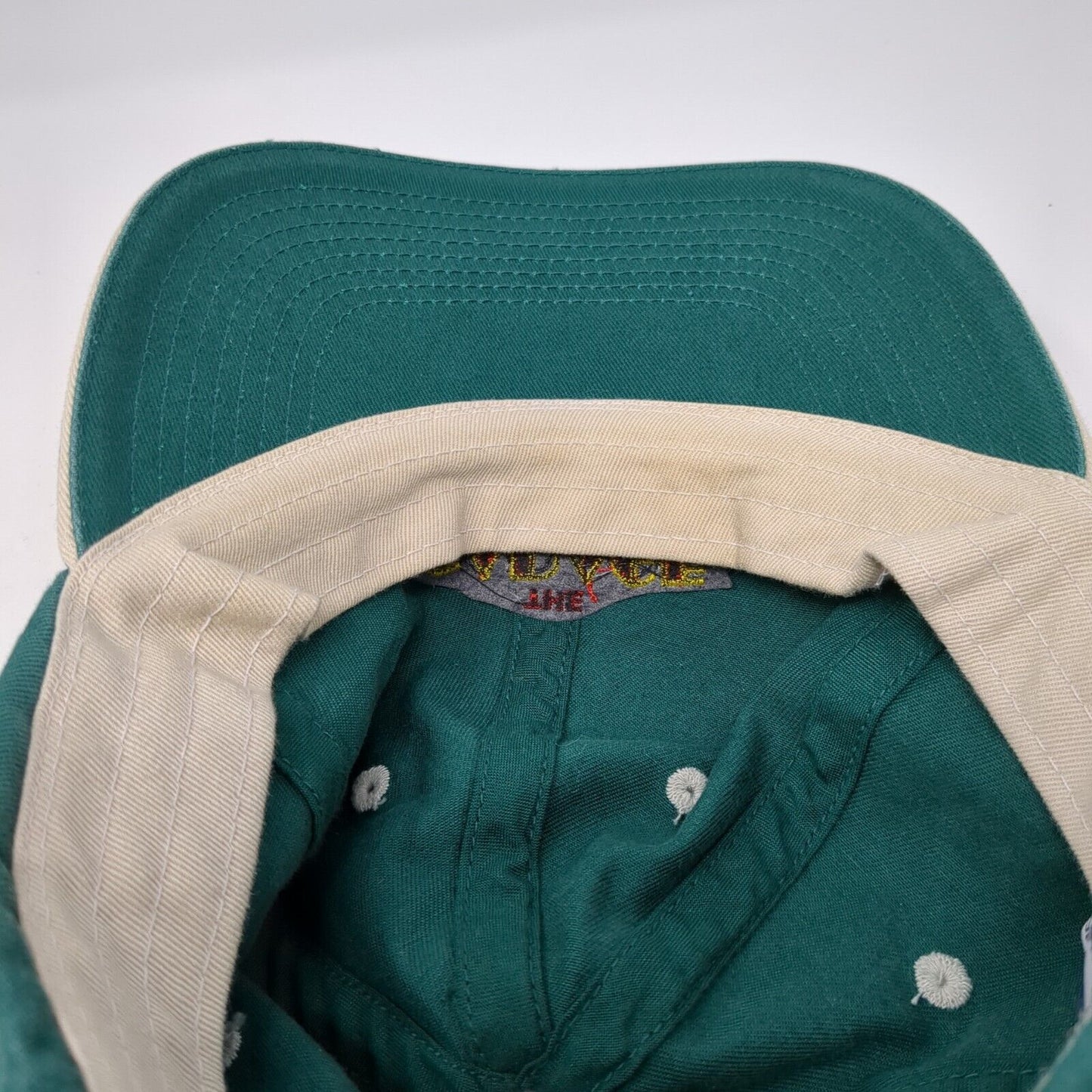 The Garage Be Lucky Slideback Hat Green One Size Embroidered Fahrenheit