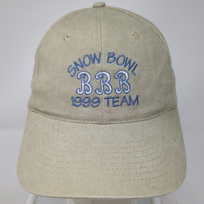 HeadShot Baseball Cap Beige Blue One Size Snow Bowl 1999 Team Slideback Logo Hat