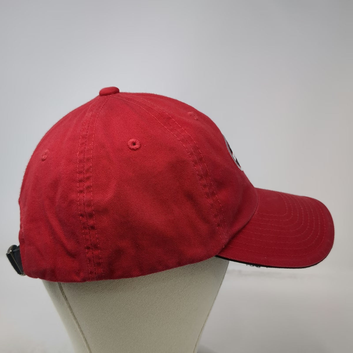 Cabela's Baseball Cap Red White Black One Size Slideback Embroidered Patch Hat