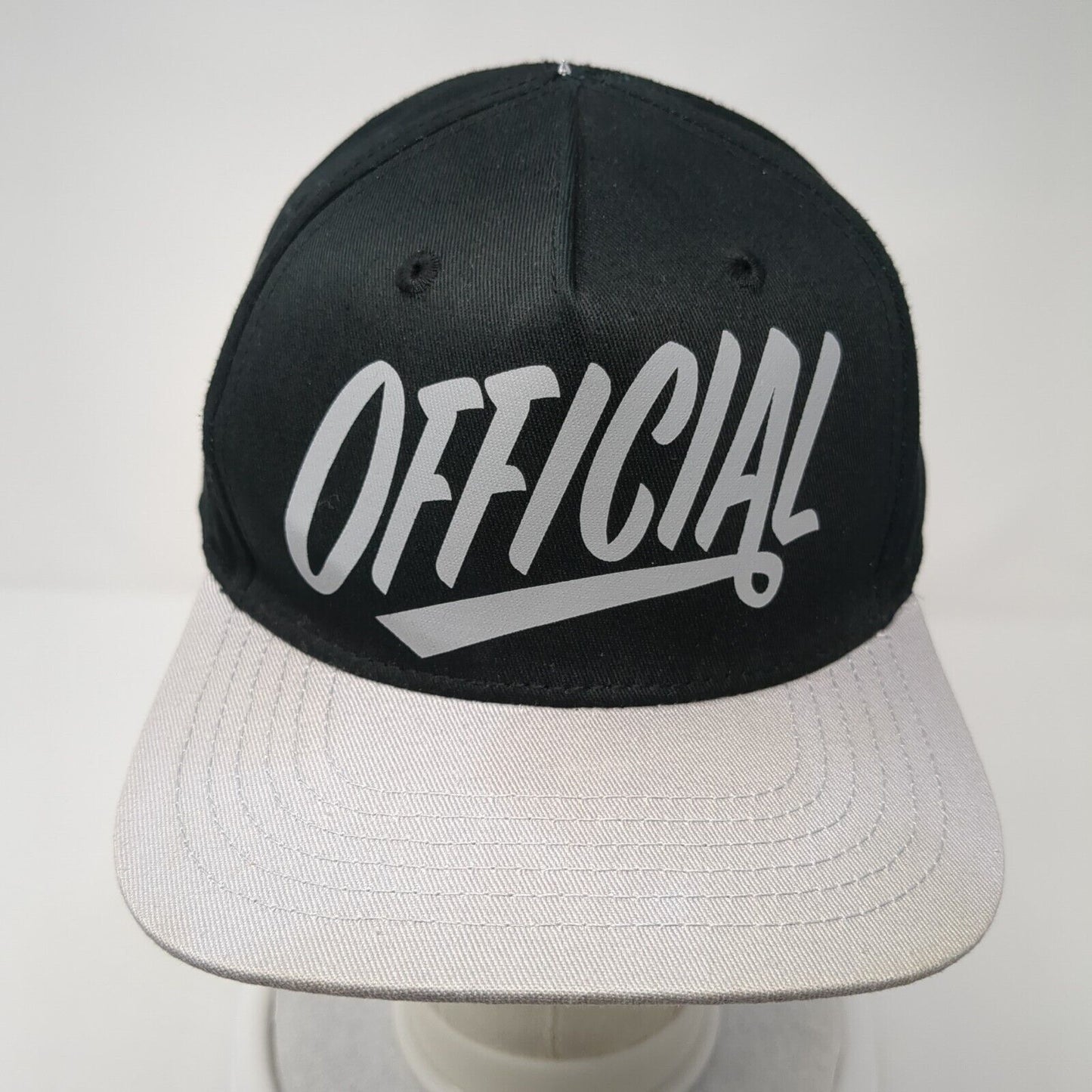 Official Snapback Hat Black One Size Adjustable Vented Holes 6 Panel