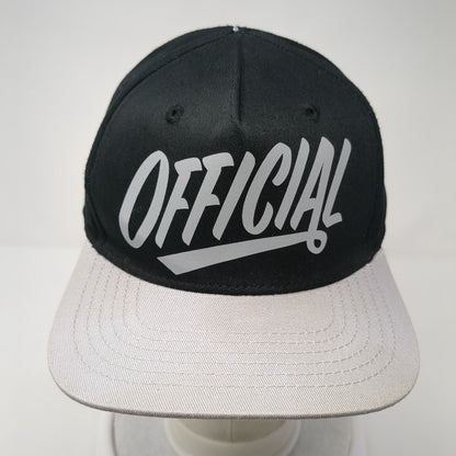 Official Snapback Hat Black One Size Adjustable Vented Holes 6 Panel