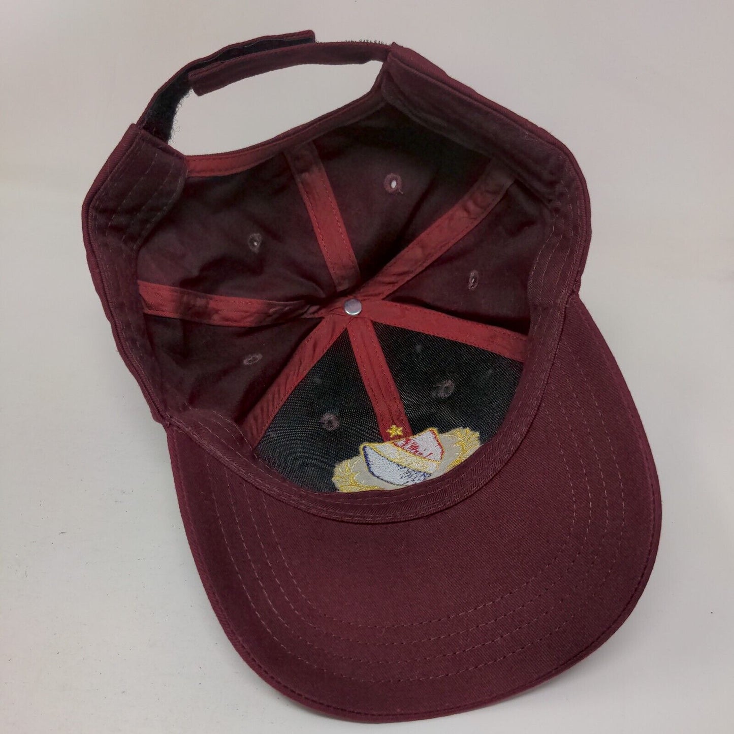 Cheam CC Cricket Club Est 1864 Strapback Hat Red Burgundy One Size Embroidered