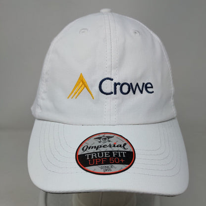 Crowe Strapback Hat White OSFA Embroidered Imperial True Fit UPF50+