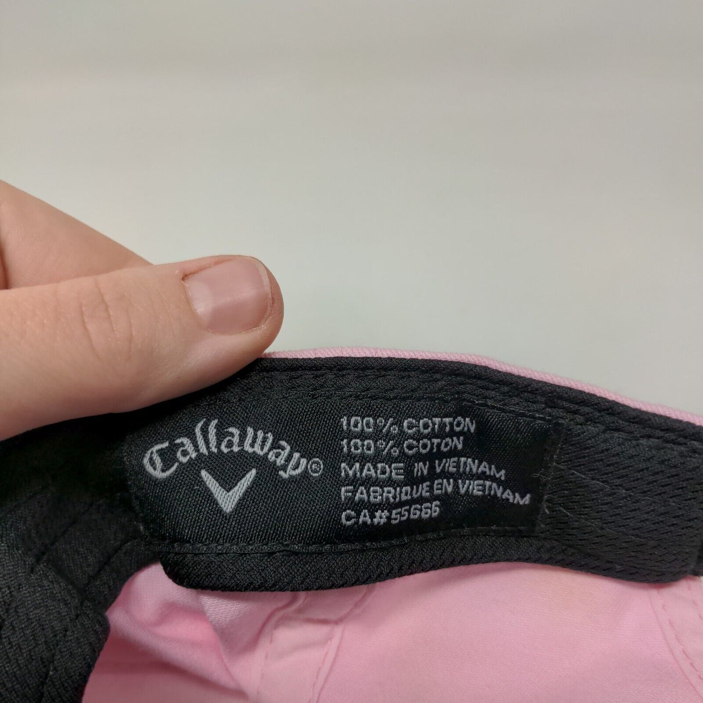Callaway Strapback Hat Pink One Size Adjustable Embroidered Vented Holes Cotton