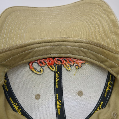 Cabela's Baseball Cap Beige One Size Contrast Stitching Slideback Hat Embroidery